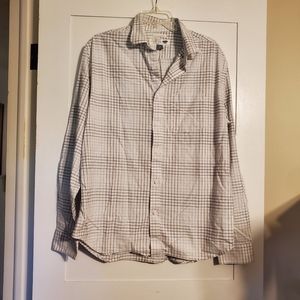Old Navy White and blue plaid oxford